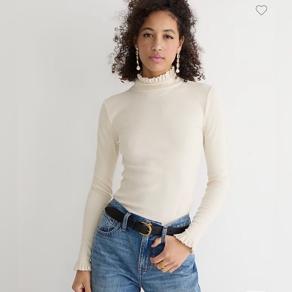 Vintage rib ruffle mockneck T shirt - Picture 10 of 10